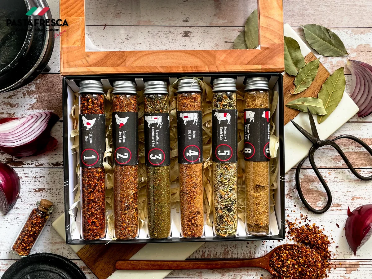 With a gift box filled with spices, seasonings, and other flavor enhancers, you can show that chef you care With a gift box filled with spices, seasonings, and other flavor enhancers, you can show that chef you care