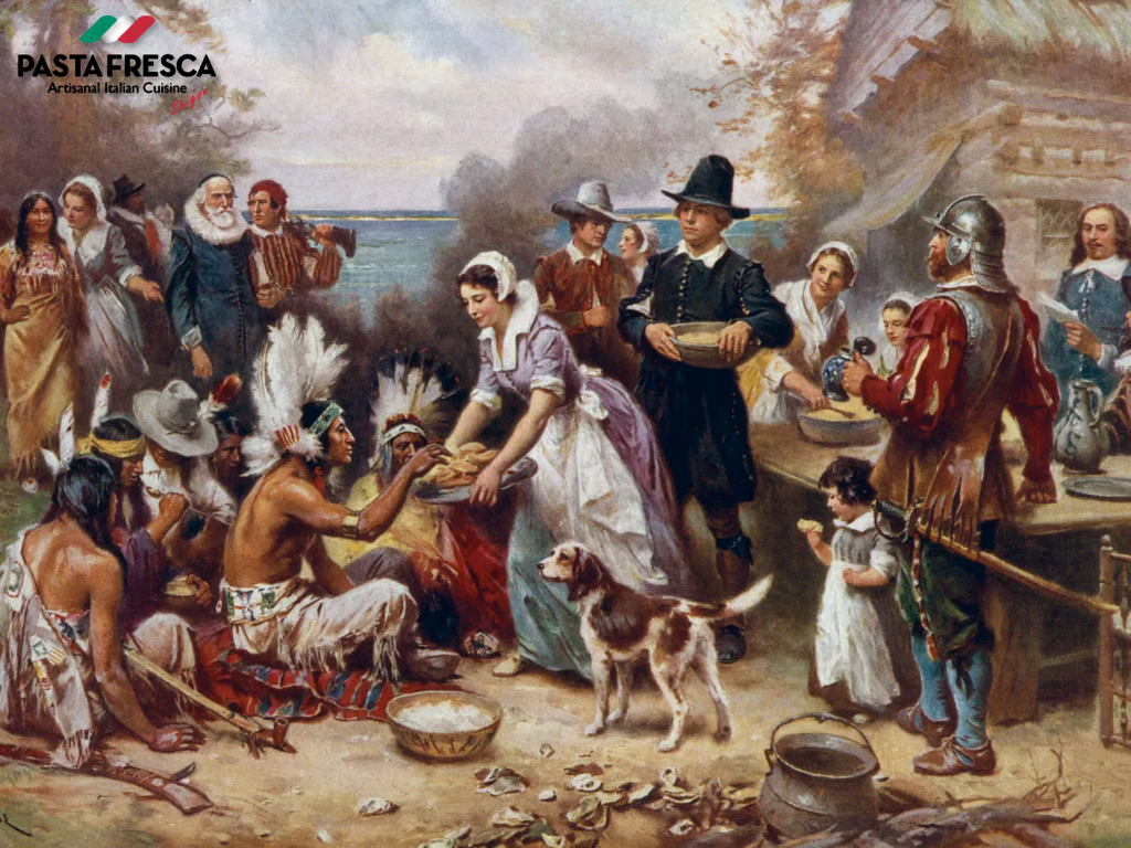 It was celebrated by the Pilgrim Fathers, a group of European settlers in the Plymouth Colony