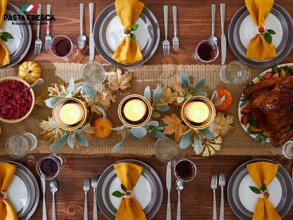 Place candlestick holders on the table, complete with beautiful orange candlesticks