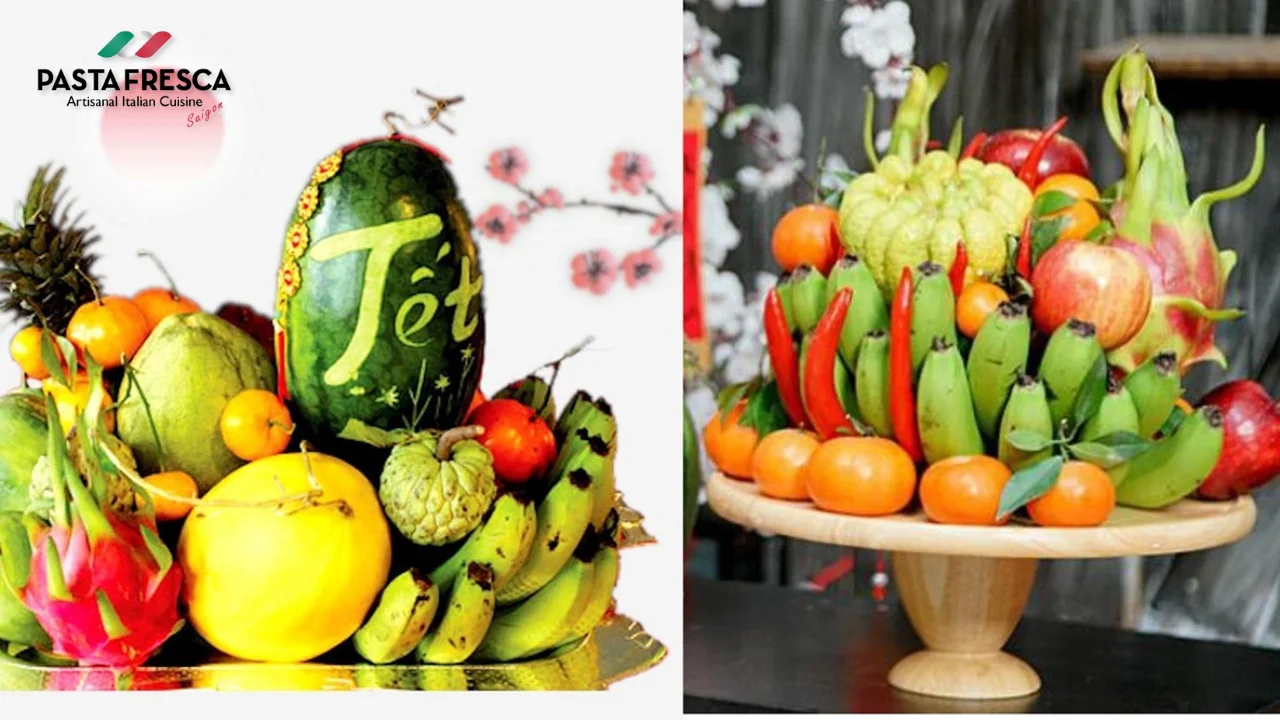 The five-fruit tray is an indispensable traditional cultural feature in every Vietnamese family during Tet holiday.