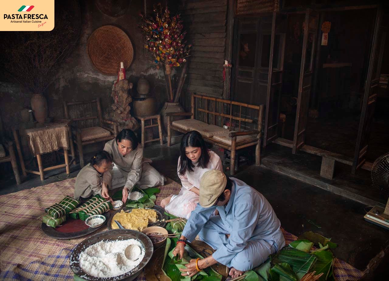 phong tục nấu bánh chưng ngày Tết