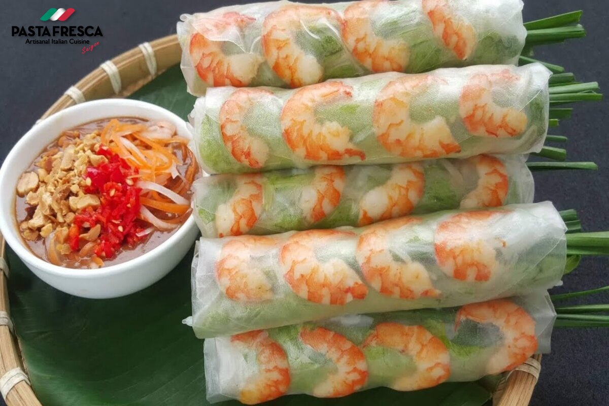 Rice paper rolls with shrimp and meat are a delicious, beautiful, and easy to make dish